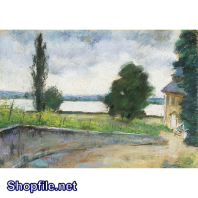 Tranh sơn dầu con đường trong xanh